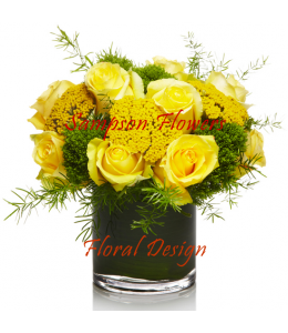 Κίτρινα Τριαντάφυλλα σε γυάλα